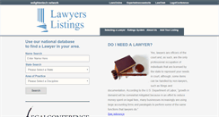 Desktop Screenshot of lawyerslistings.com