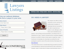 Tablet Screenshot of lawyerslistings.com